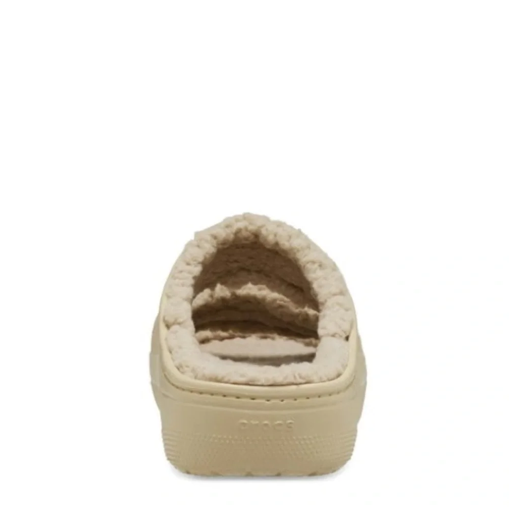CROCS Kids baya Cozy Cream Fuzzy Sandal